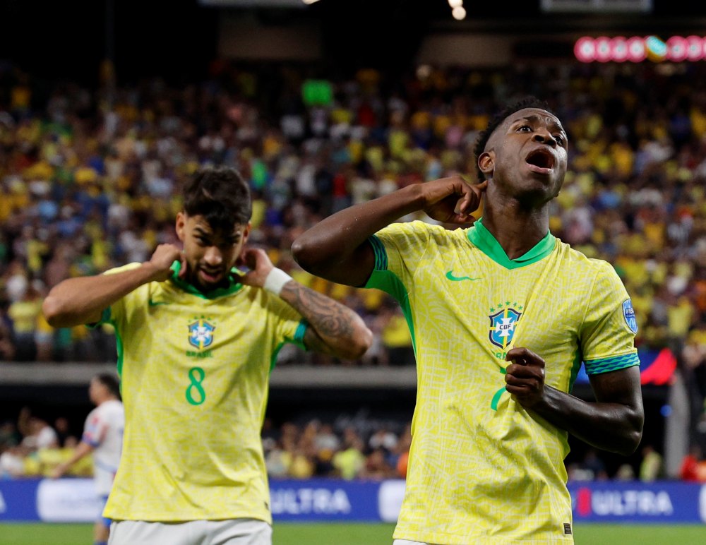 Vinicius có cú đúp bàn thắng. Ảnh: Copa America