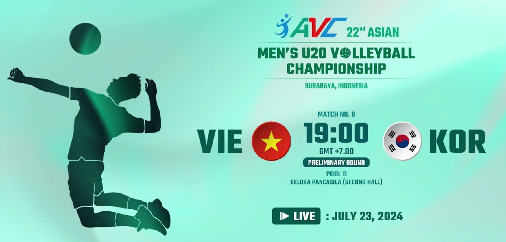 Link xem trực tiếp bóng chuyền nam U20 Việt Nam vs U20 Hàn Quốc