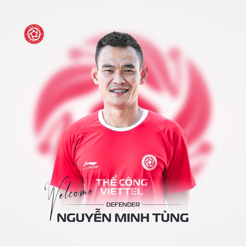 Trung vệ Minh Tùng đầu quân cho câu lạc bộ Thể Công Viettel ở mùa giải mới 2024-2025. Ảnh: Thể Công Viettel