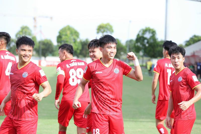 PVF-CAND quyết tâm giành vé lên hạng V.League 2023-2024. Ảnh: PVF