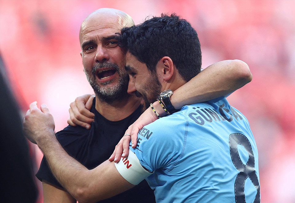 Guardiola và Gundogan đã có 7 năm làm việc cùng nhau.  Ảnh: AFP 