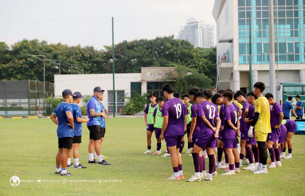 U16 Việt Nam đang tích cực chuẩn bị cho vòng loại U17 châu Á 2025. Ảnh: VFF